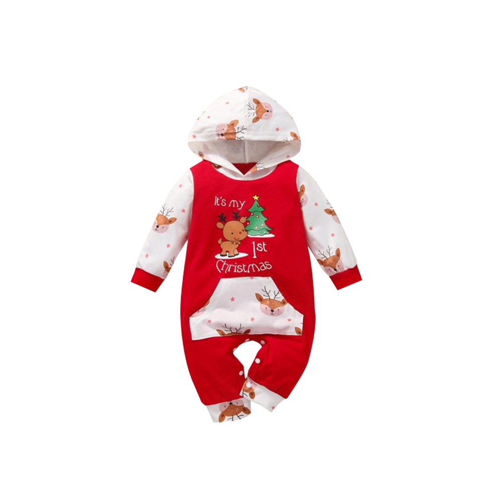 Christmas Cartoon Hooded Romper